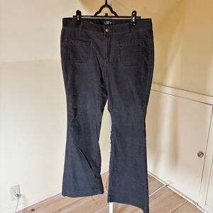 Ann Taylor Loft EUC Women's Modern Flare Gray Corduroy Pants Size 12